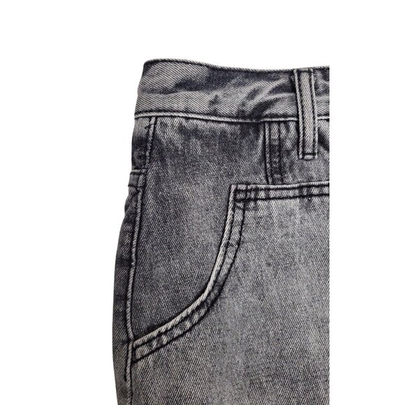 Womens‎ SSLG Black Denim Mini Skirt Frayed Hem Button Front Size M - Picture 3 of 7